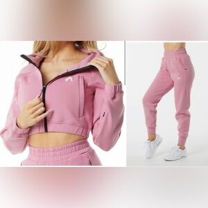 [FULL SET] Alphalete Pink Matching Sweatsuit S/M